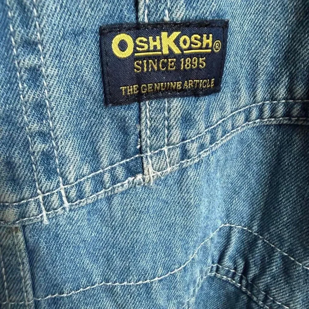 Vintage OshKosh blue denim overalls 42”